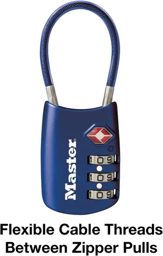 Miniatura 5 de Master Lock 4688DBLU Tsa candado estilo cable para equipaje, 24 unidades, azul., 4688DBLU
