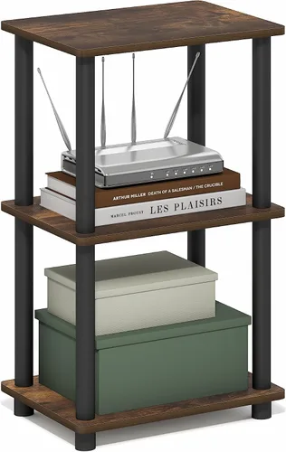 Miniatura 9 de Furinno Turn-N-Tube - Estantes de almacenamiento, estante para libros de 5 niveles, estante esquinero, estantes abiertos sin herramientas