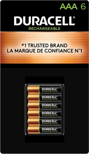 Miniatura 14 de Duracell Pilas AAA recargables de 4 unidades, potencia de larga duración, batería NiMH triple A precargada multiusos para dispositivos domésticos