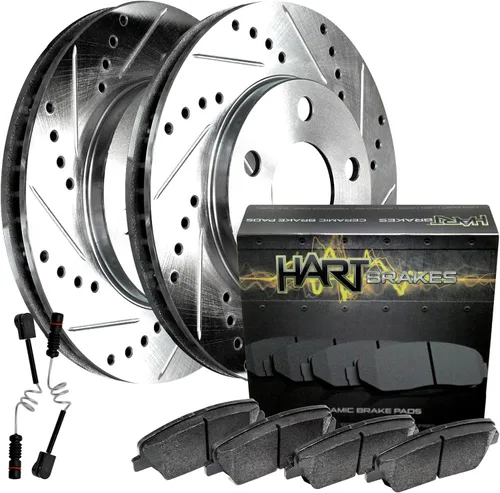 Miniatura 11 de Hart Brakes Kit Frenos y Rotores Delanteros Pastillas de Freno Delantero Rotores y Pastillas de Freno Pastillas y Rotores de Freno Cerámico