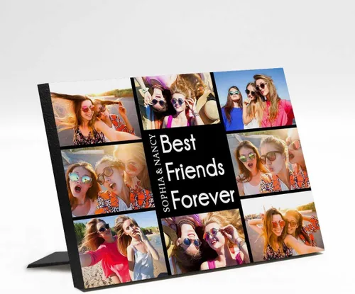 M YESCUSTOM Marco de fotos personalizado con texto de amigos, marco de fotos de amistad para mejores amigos, panel de fotos Fover con pantalla de