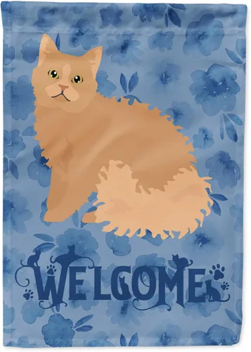 Miniatura 67 de Caroline's Treasures CK5047CHF Ojos Azules - Bandera de bienvenida con diseño de gato para casa de porche, grande, para colgar en la pared