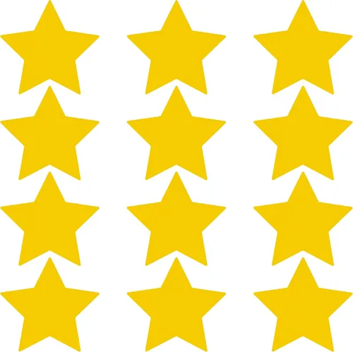Miniatura 85 de LiteMark Durable Stars, calcomanía roja brillante de 5.5 pulgadas, uso en hormigón liso, azulejos, vidrio, paquete de 8 estrellas Rojo
