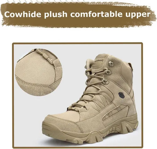 Miniatura 3 de Kervaky Botas tácticas militares para hombre, botas de trabajo, botas de desierto, botas duraderas, botas de senderismo, botas de combate, botas