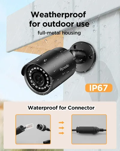 Miniatura 5 de Sistema de cámara de seguridad de 8 canales, 8 cámaras de vigilancia IP PoE con cable de 5 MP para exteriores con detección humana AI, acceso