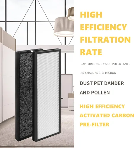 Miniatura 5 de Paquete de 2 filtros de repuesto True HEPA compatibles con Eureka NEA120 y Toshiba CAF-W36USW purificador de filtro de aire, 2 paquetes de filtros