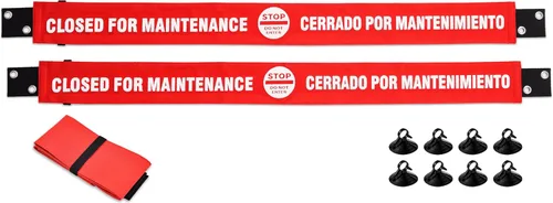 Miniatura 8 de Letrero con extremos magnéticos, extremos de ventosa adicionales, señal de advertencia roja para un fácil montaje en marco de puerta de metal