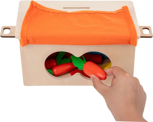 Miniatura 5 de Adena Montessori Kit de juego 4 en 1 para bebés y niños pequeños, de 6 a 12 meses a 3 años, incluye caja de monedas, cilindro, caja de zanahoria