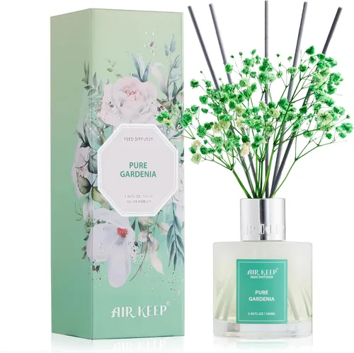Miniatura 29 de Airkeep Juego de difusor de junco, 3.38 onzas líquidas (3.4 fl oz), difusor de aceite de niebla marina y sal marina con 8 varillas de caña, difusor