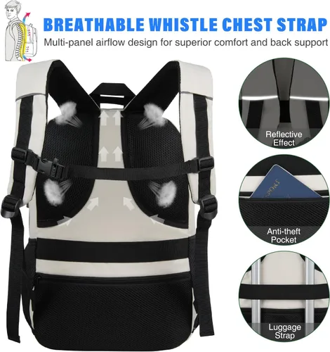 Miniatura 5 de YAMTION Mochila escolar de 17.3 pulgadas para adolescentes, niñas y niños, unisex, mochila con USB para estudiantes universitarios de secundaria
