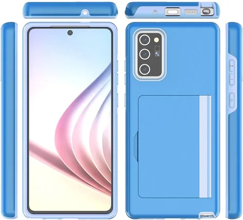 Miniatura 7 de Funda de teléfono para Samsung Galaxy Note 20 con protector de pantalla de vidrio templado y tarjetero para tarjetas de crédito, billetera delgada