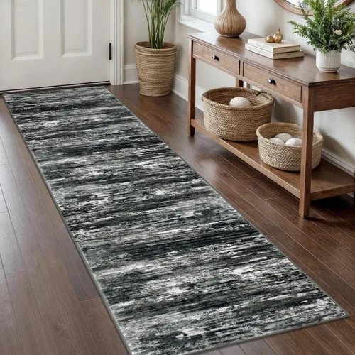Miniatura 34 de KOZYFLY – Alfombra de pasillo moderna y lavable de diseño abstracto verde, 2 x 5 pies, antideslizante, suave y de pelo corto, ideal para cocina