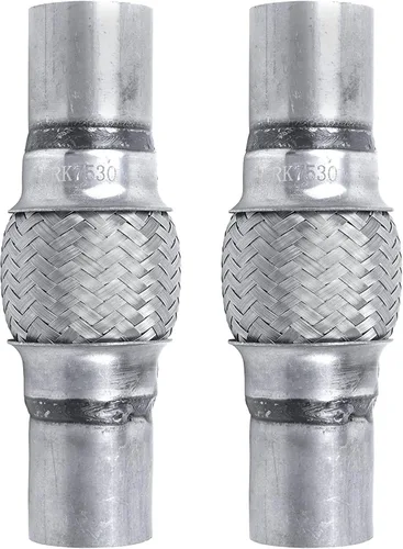 Miniatura 12 de Tubo Flexible de Escape con Entrada de 1.75 pulgadas, ID x 4 de Longitud Tubo Flexible, Acero Inoxidable Doble Trenza Resistente Tipo Universal Tubo