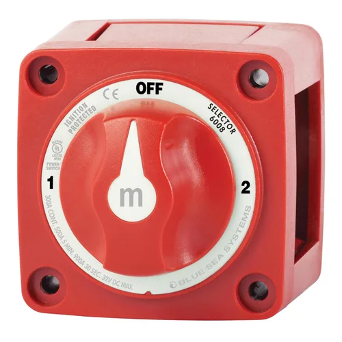 Miniatura 12 de Blue Sea Systems 6006 interruptor aislador de batería serie m ON/OFF con llave de bloqueo, rojo