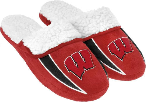 Miniatura 13 de FOCO mens NCAA College Team Logo Sherpa Moccasin Slippers