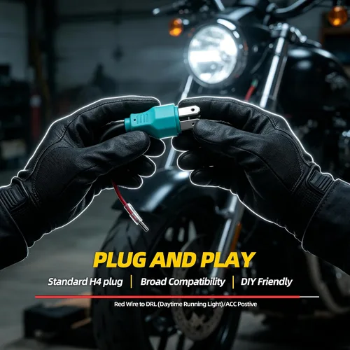 Miniatura 6 de 5.75 pulgadas Faros delanteros LED ámbar X-Style 5-3/4" LED para motocicleta con haz DRL alto/bajo Faro delantero para motocicleta Compatible