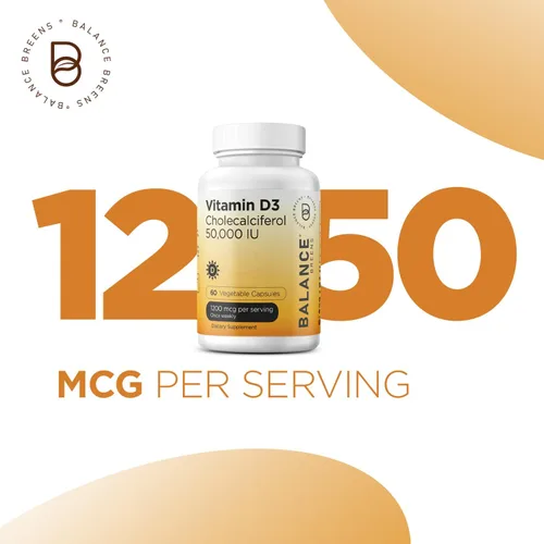 Miniatura 4 de Balance Breens Vitamina D3 50,000 UI - 60 cápsulas vegetales - Suplemento de vitamina D sin gluten de alta potencia sin OMG
