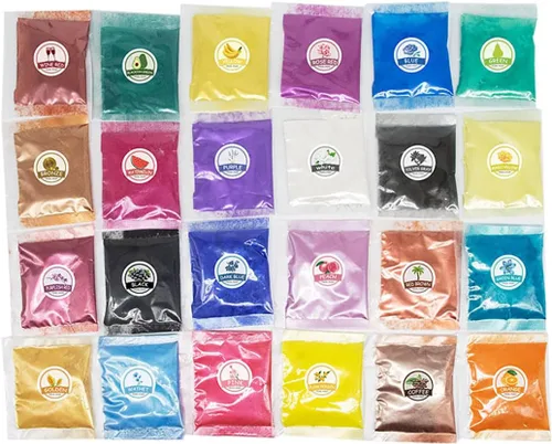 Miniatura 4 de 14 piezas de pigmento brillante en polvo de mica en polvo de mica de color nacarado en escamas de resina epoxi polvo luminoso para kit de limo