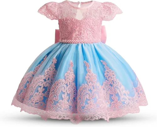 Miniatura 2 de NNJXD - Vestido de princesa de tul con flores, para usar en bodas, para niñas pequeñas y bebés