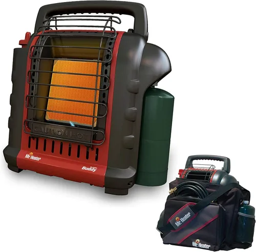 Mr. Heater F232000 - Calefactor portátil Buddy con bolsa de transporte portátil Buddy (Paquete de 2 artículos)
