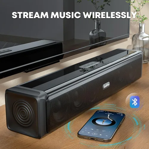 Miniatura 3 de Saiyin Sound Bar,Soundbar for TV with 4 Powerful Speakers,Surround Sound System for TV,17 inch Soundbar with Bluetooth/HDMI-ARC/Optical/AUX,Wall