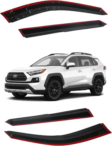 Miniatura 145 de Viseras para ventanas para Mazda 3 Sedán 4 puertas 2004 2005 2006 2007 2008 2009 estilo JDM Mugen, deflector de viento, protector solar y de lluvia