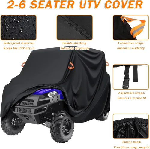 Miniatura 3 de UTV Cover Waterproof Heavy Duty for CFMoto UForce 800 2014-2020, 2-6 Seater All Weather Side by Side Cover Outdoor Storage All-Season Dust Protection
