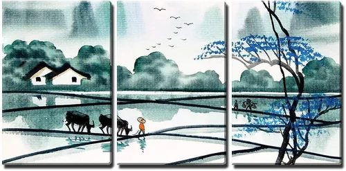 Miniatura 18 de wall26 - Arte de pared en lienzo de 3 piezas, delfín y león marino bajo el agua sobre fondo del océano mirándote - Arte moderno para el hogar