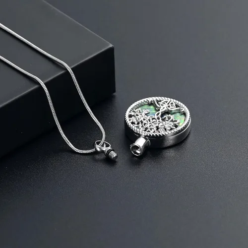 Miniatura 4 de Hearbeingt Collares de urna de lágrima para cenizas, medallón conmemorativo de cenizas del árbol de la vida, joyería de cremación, colgante