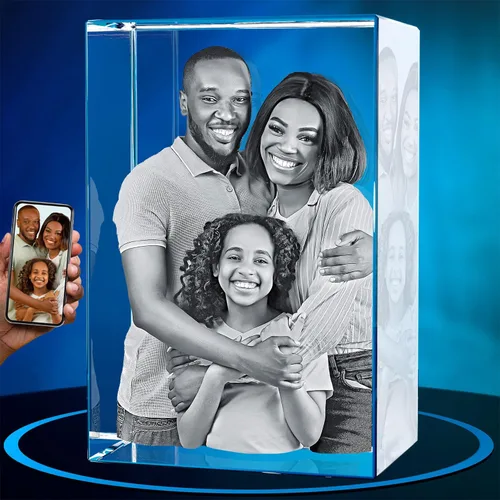 Miniatura 9 de ArtPix - Foto de cristal 3D, regalos personalizados para papá, mujeres, esposa, abuelo, gran regalo personalizado con tu propia foto, grabado en 3D