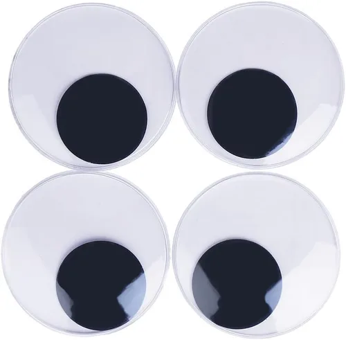 Miniatura 6 de DECORA Ojos Saltones Móviles de Plástico de Gran Tamaño de 3 Pulgadas con Autoadhesivo para Manualidades, Juego de 4 Cd086s1p1