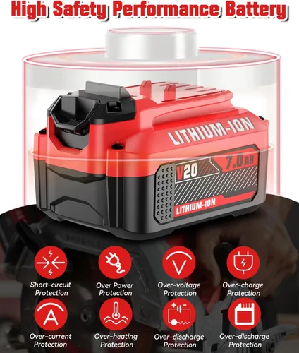 Miniatura 3 de Bonadget Nuevo 2PACK de 7.0Ah para batería de 20V Craftsman para batería V20 Craftsman CMCB205 CMCB202 CMCB204 CMCB206 Reemplazo de batería
