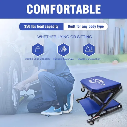 Miniatura 5 de Garage Shop Creepers, Plataforma Deslizante Plegable Z 2 en 1 para Coche, Silla de Garaje con Rodillos Ajustable de 36" para Acostarse o Sentarse