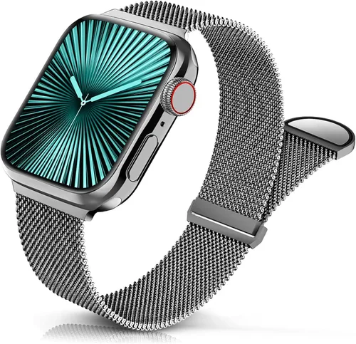 Miniatura 9 de Sunnywoo Correa de metal de acero inoxidable compatible con correas de Apple Watch de 1.496 in, 1.575 in, 1.614 in, 1.654 in, 1.732 in, 1.772 in