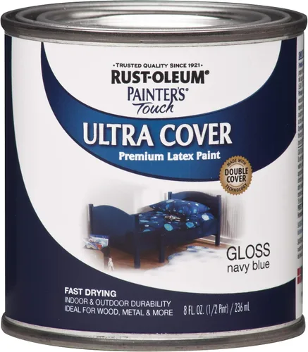 Miniatura 45 de Rust-Oleum Brush On Paint 224430T Painter's Touch - Pintura de látex, cuarto de galón, imprimación blanca plana acrílica, 32 onzas líquidas