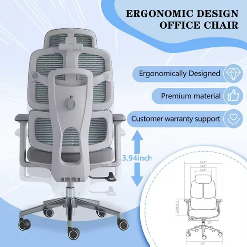 Miniatura 6 de Silla de Oficina Ergonómica 500 LBS Silla de Oficina de Malla para el Hogar Cómodas Sillas de Escritorio para Juegos Sillas de Computadora