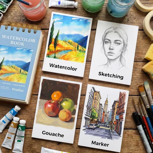 Miniatura 6 de 35 Sheets Watercolor Paper Pad 3.5x5.5 Inch, 140 lb/300 GSM Cold Press Water Color Paper Spiral Bound Watercolor Sketchbook for Art Painting Drawing