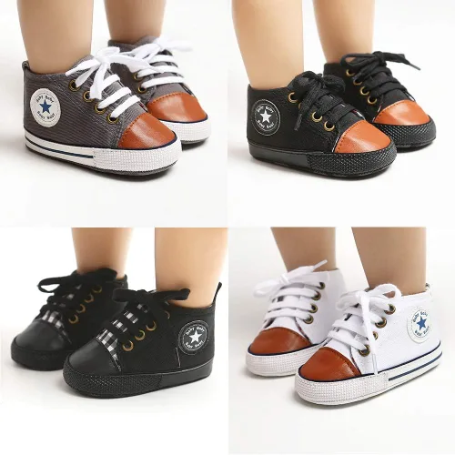 Miniatura 6 de Meckior - Tenis tipo botín para niños y niñas pequeños de 1 a 3 años con suela suave antideslizante de cuero sintético. Mocasines para bebés recién