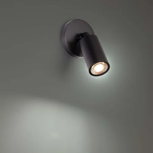 Miniatura 5 de Cilindro LED sola ajustable interior o exterior luz de pared 3000K en negro
