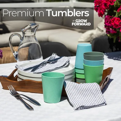 Miniatura 6 de Grow Forward Vasos de plástico prémium para niños, vasos de paja de trigo irrompibles de 13 onzas para niños, vasos para beber sin BPA no tóxicos