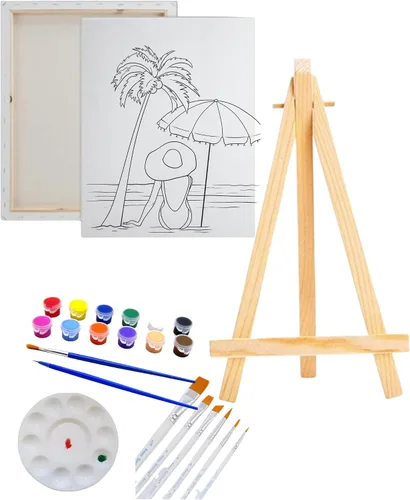 Miniatura 7 de Essenburg Kit de pintura de lienzo predibujado Fiesta de pintura para adolescentes, niños y adultos Actividad nocturna de pareja de bricolaje