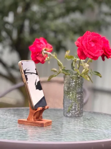 Miniatura 7 de Rostmary - Soporte de madera para teléfono celular para tableta, ideal para iPhone, iPad, Samsung, tabletas, lectores electrónicos, obras de arte