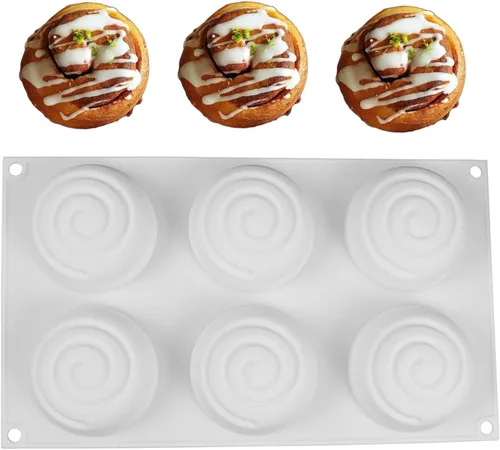 Miniatura 2 de Molde de rollo de canela Molde de chocolate para postre mini molde de pastel molde de cera derretida de silicona moldes para hacer velas para bollo