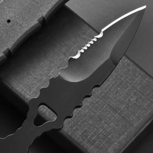 Miniatura 4 de Gtkii GTK397 Cuchillo fijo Cool con hoja de acero D2, mango de acero inoxidable, cuchillo herramienta EDC para camping, aventura al aire libre