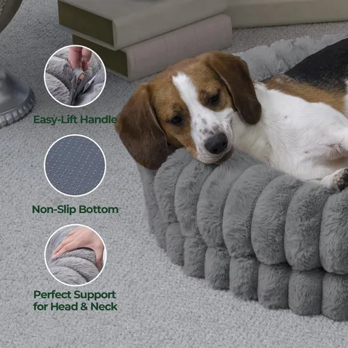 Miniatura 6 de BALANCE Cama de Donut de Lujo para Perros, Cama Redonda de 30 Pulgadas para Perros Medianos Lavable, Cama Ortopédica Calmante para Perros con Fondo