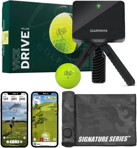 Miniatura 22 de Garmin Approach R10 Monitor de lanzamiento de golf portátil con pelotas Vice Pro Plus Practica en casa o en el campo de conducción Métricas