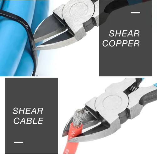 Miniatura 5 de iCrimp PL2100 - Cortador diagonal, alicates de corte lateral de 5 pulgadas, alicates electrónicos con punta para terminales enrollados, cables