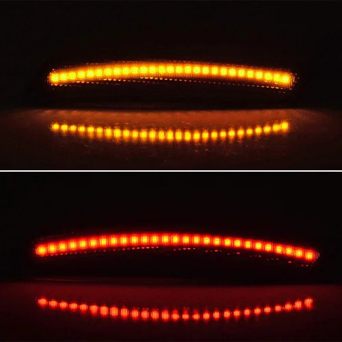 Miniatura 5 de Corp - Juego de 2 luces LED redondas y 4 piezas curvadas (2 delanteras + 2 traseras delanteras) para guardabarros laterales indicadores