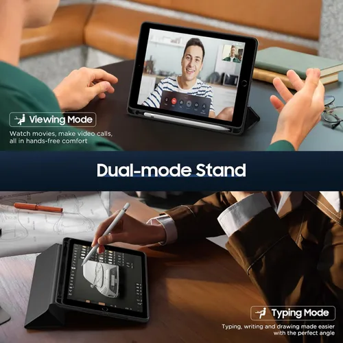 Miniatura 4 de MoKo - Funda para iPad 9.7 pulgadas (6.ª / 5.ª Generación, modelo 2018 / 2017) con soporte para Apple Pencil, cubierta inteligente delgada con logo