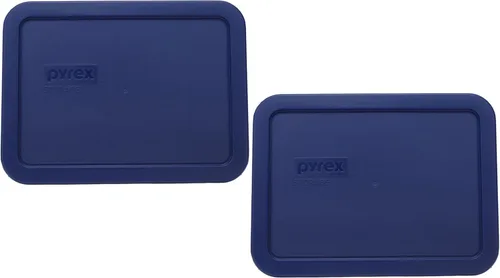 Paquete de Pyrex - 2 artículos: 7210-PC 3 tazas de tapas de plástico azul para almacenamiento de alimentos - Tapas originales genuinas Pyrex - 2